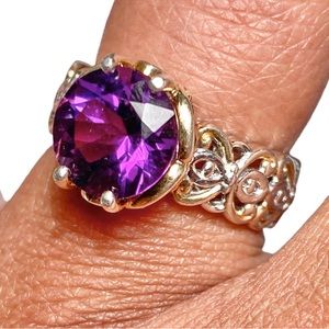 Valitutti 925 Gems en Vogue 2.56ctw Ametista do Sul Amethyst Solitaire Ring